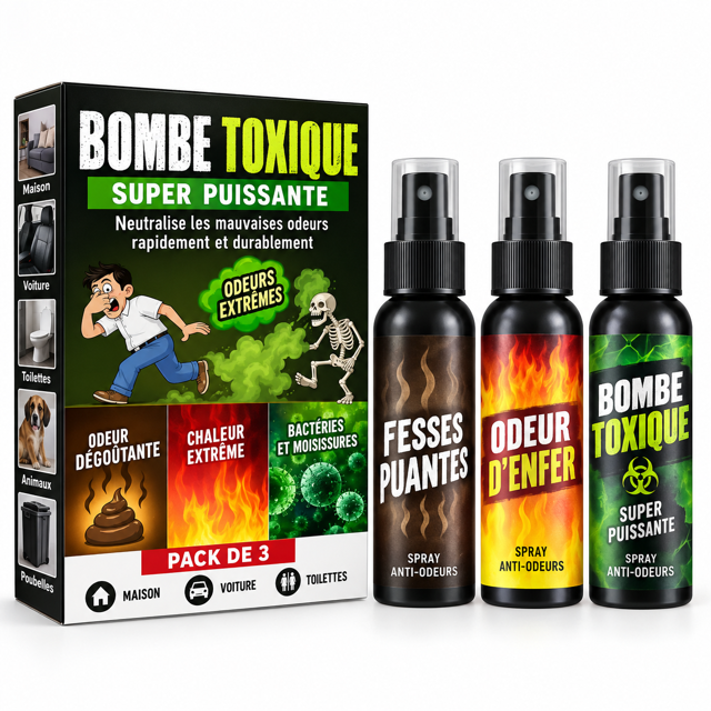Spray Qui Pue 3-en-1 — Mauvaise Odeur Garantie